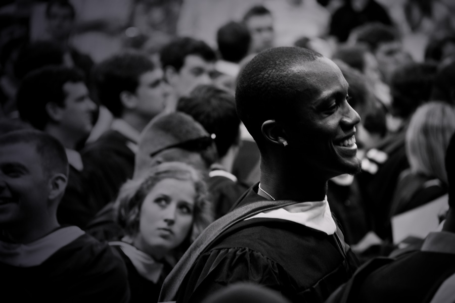 Students at graduation ceremony